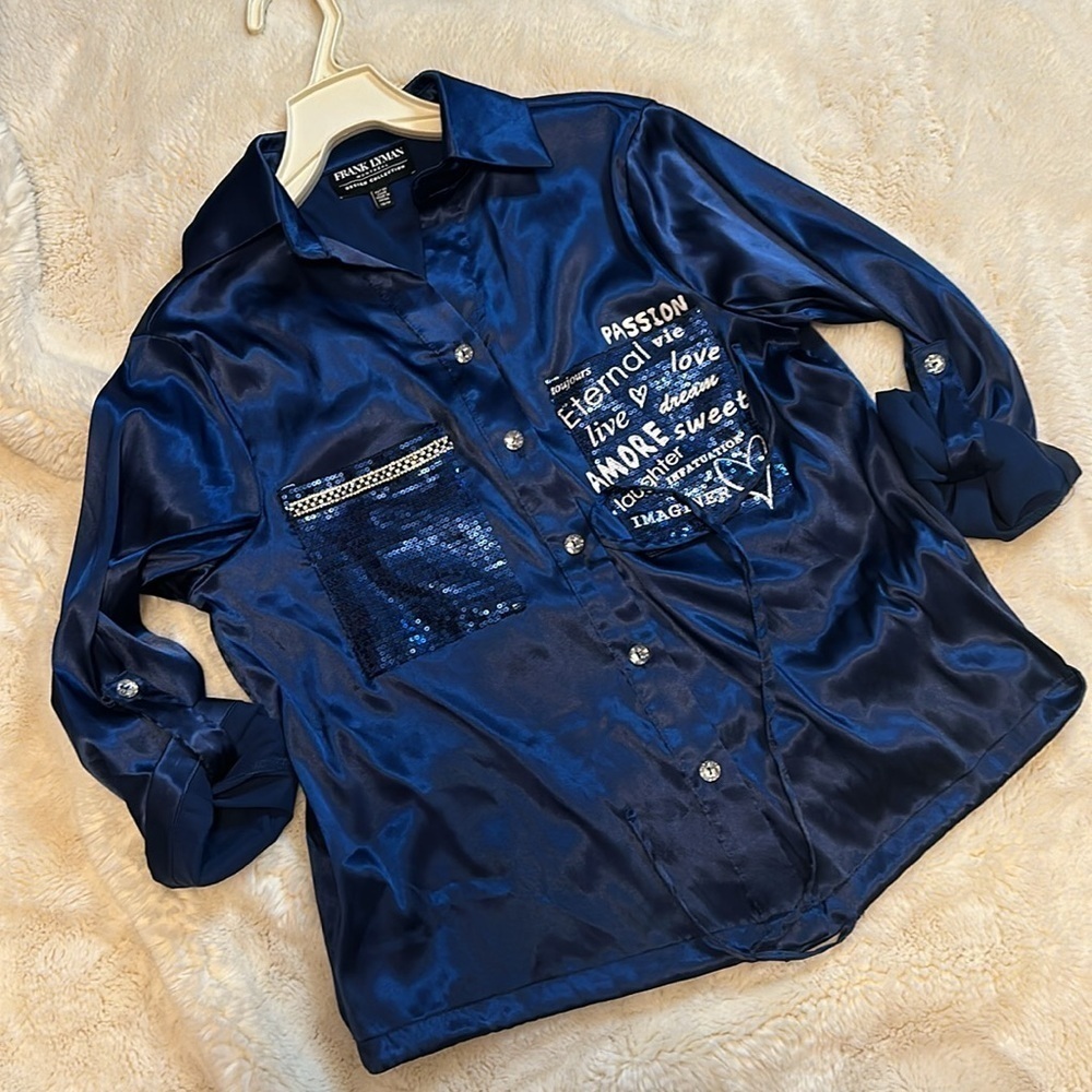💫Frank Lyman💫 Montreal Design Collection Printed Silk Blouse, EUC, Retails $191 - Picture 8 of 15